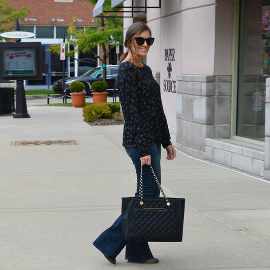 Floral Peplum Top + Flares