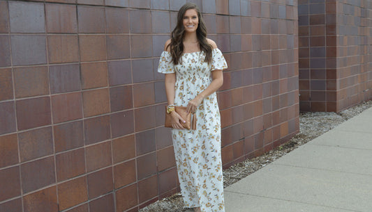 Off-the-Sholder Floral Maxi Dress
