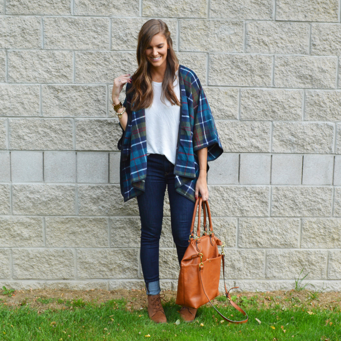 Plaid Poncho