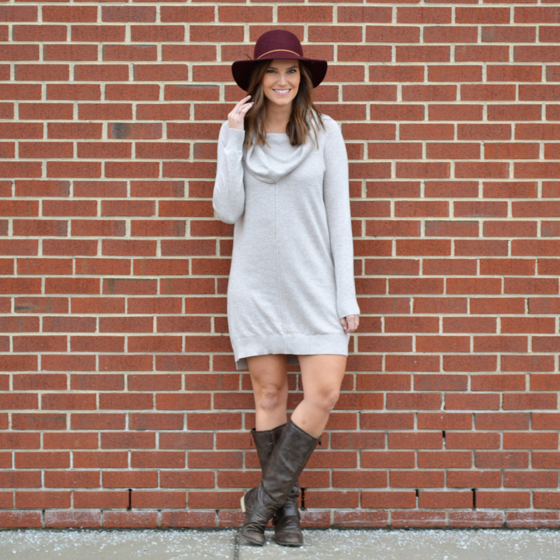 Casual Winter Sweater Dress Look