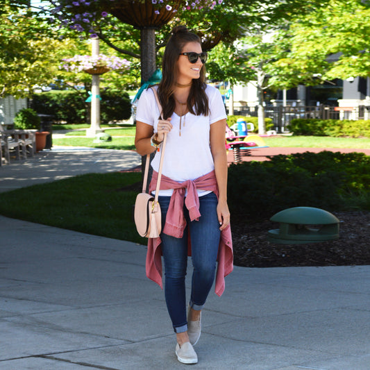 Boyfriend Shirt Tied Around the Waist