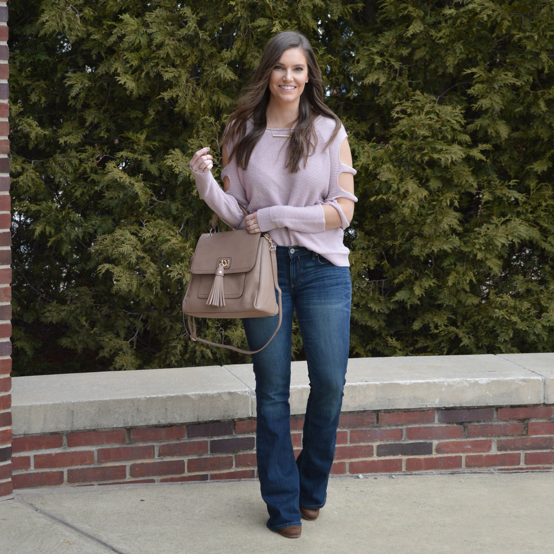Flared Jeans in a Casual Winter Outfit