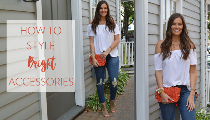 Classic OTS Top and Jeans + How to Style Bright Accessories