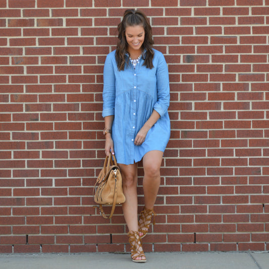 Spring Chambray Shirtdress