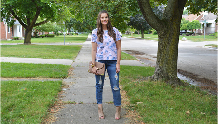 Floral Lace Top -- Summer Date Night Look