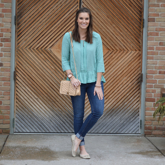 Girly Mint Peplum Outfit