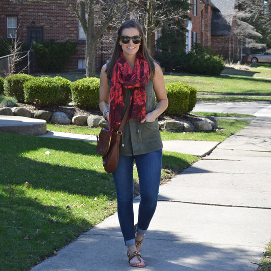 Olive Vest + Spring Pops