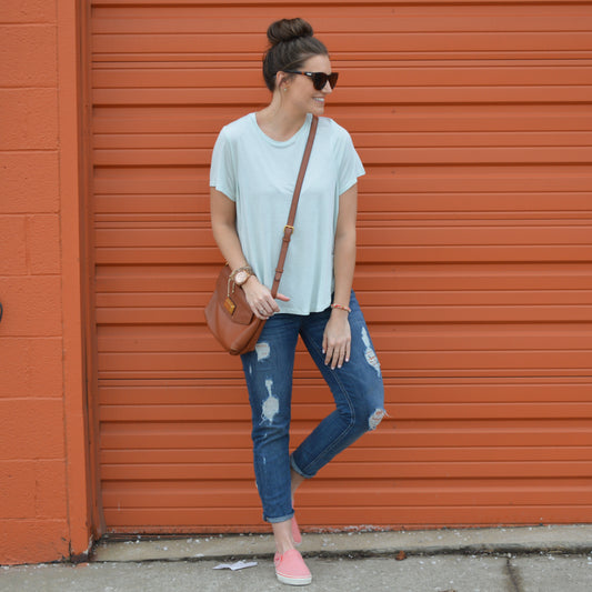 Casual Mint Tulip Top