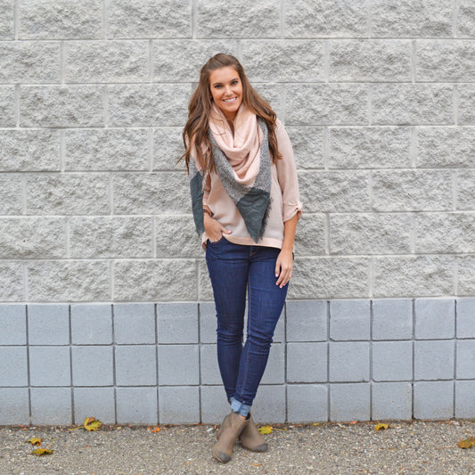 Blush Blanket Scarf + Skinnies