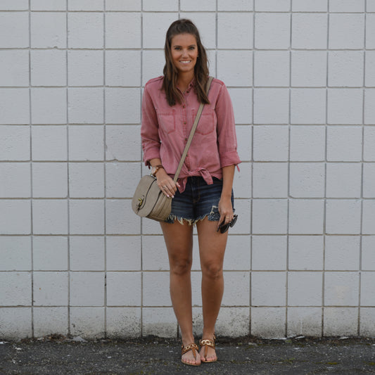 Faded Red Boyfriend Shirt